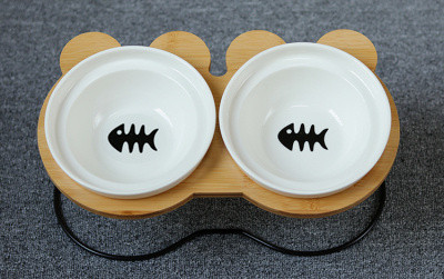 Vruća rasprodaja, vrhunska zdjela za kućne ljubimce, polica od bambusa, keramičke zdjele za hranjenje i piće za mačke za pse, zdjele za mačke, dodaci za hranilice za kućne ljubimce