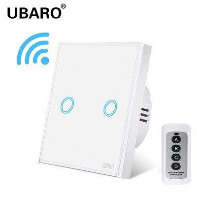 UBARO EU juhtmevaba kaugjuhtimispuldi lüliti must luksuslik kristallklaaspaneel Smart Home seinavalgusti LED indikaatori andur 1/2/3 Gang