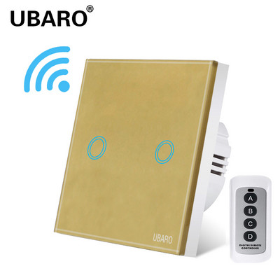 UBARO EU juhtmevaba kaugjuhtimispuldi lüliti must luksuslik kristallklaaspaneel Smart Home seinavalgusti LED indikaatori andur 1/2/3 Gang