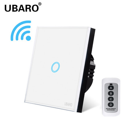 UBARO EU juhtmevaba kaugjuhtimispuldi lüliti must luksuslik kristallklaaspaneel Smart Home seinavalgusti LED indikaatori andur 1/2/3 Gang