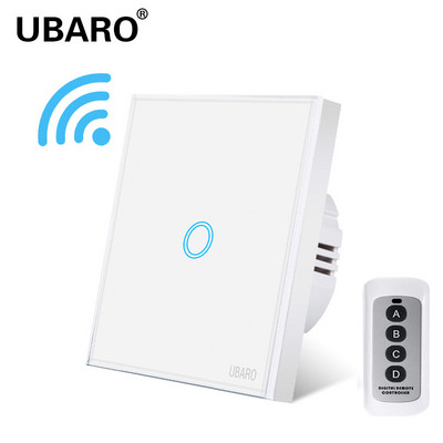 UBARO EU juhtmevaba kaugjuhtimispuldi lüliti must luksuslik kristallklaaspaneel Smart Home seinavalgusti LED indikaatori andur 1/2/3 Gang