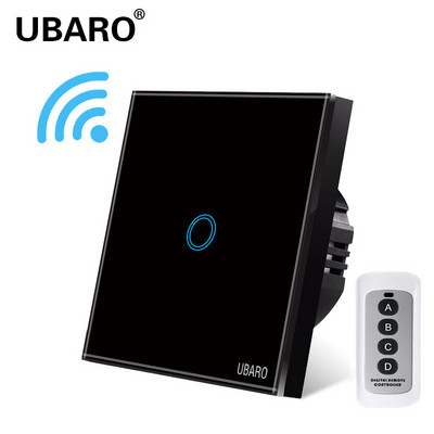 UBARO EU juhtmevaba kaugjuhtimispuldi lüliti must luksuslik kristallklaaspaneel Smart Home seinavalgusti LED indikaatori andur 1/2/3 Gang