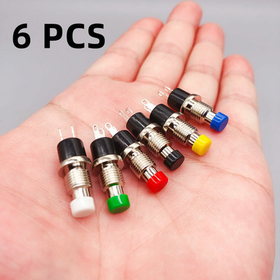 1/6 KOM, 7 mm, mini okrugli trenutni prekidač s gumbom Pritisnite samoresetiranje, mikro prekidači, normalno otvoreni 1NO, normalno zatvoreni 1NC