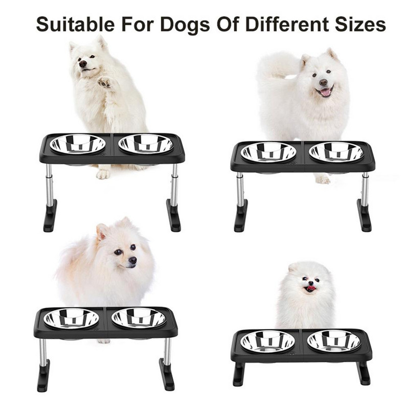 Zdjele za hranjenje od nehrđajućeg čelika Podesiva povišena hranilica Hranjenje kućnih ljubimaca Raise Hrana za mačke Zdjele za vodu za velike srednje pse veleprodaja