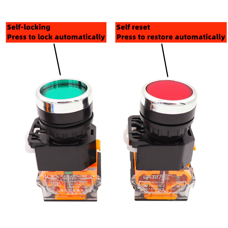 1tk LA38-11BN, ümmargune toitelüliti, hetkeline/lukustamine, elektriseadmed, 10A440VAC, EI/NC, käivitus ja seiskamine, kontaktid, valgus puudub