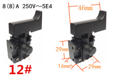 Miniatuurse elektritööriista lüliti kiiruse reguleerimise päästiku nupp nurklihvija elektrilise löökpuurimisseadme tarvikutele