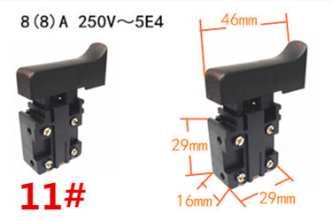 Miniatuurse elektritööriista lüliti kiiruse reguleerimise päästiku nupp nurklihvija elektrilise löökpuurimisseadme tarvikutele
