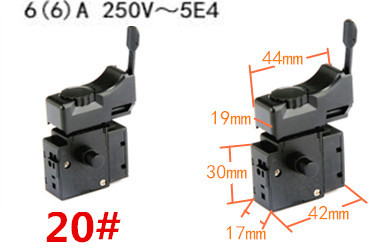 Miniatuurse elektritööriista lüliti kiiruse reguleerimise päästiku nupp nurklihvija elektrilise löökpuurimisseadme tarvikutele