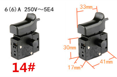 Miniatuurse elektritööriista lüliti kiiruse reguleerimise päästiku nupp nurklihvija elektrilise löökpuurimisseadme tarvikutele