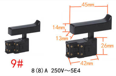 Miniatuurse elektritööriista lüliti kiiruse reguleerimise päästiku nupp nurklihvija elektrilise löökpuurimisseadme tarvikutele