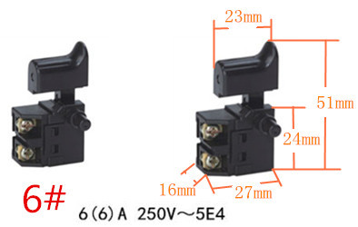 Miniatuurse elektritööriista lüliti kiiruse reguleerimise päästiku nupp nurklihvija elektrilise löökpuurimisseadme tarvikutele