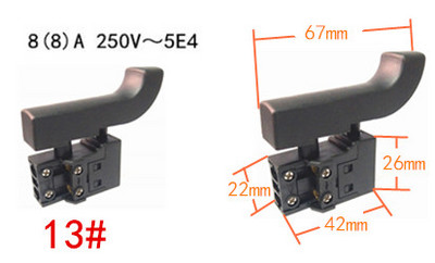 Miniatuurse elektritööriista lüliti kiiruse reguleerimise päästiku nupp nurklihvija elektrilise löökpuurimisseadme tarvikutele