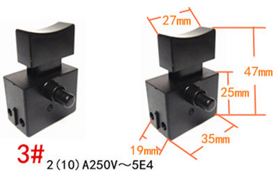 Miniatuurse elektritööriista lüliti kiiruse reguleerimise päästiku nupp nurklihvija elektrilise löökpuurimisseadme tarvikutele