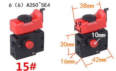 Miniatuurse elektritööriista lüliti kiiruse reguleerimise päästiku nupp nurklihvija elektrilise löökpuurimisseadme tarvikutele