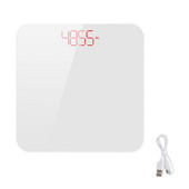 Cântar de baie portabil din sticlă securizată cu greutate corporală Afișaj digital Sală de sport de acasă subțire, reîncărcabilă prin USB, cântar de baie universal 180 kg