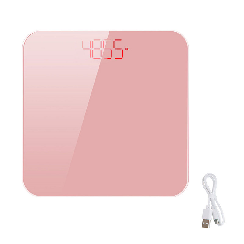 Prijenosni digitalni zaslon za težinu tijela od kaljenog stakla, kućna teretana, tanka USB punjiva, lagana kupaonska vaga, univerzalna 180 kg