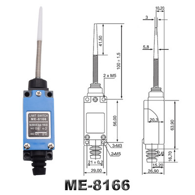Vodootporni CNC trenutni granični prekidač ME 8108 8111 8122 9101 5A/220V rotirajući valjkasti poluga zatvorena granični prekidač industrijskog stroja
