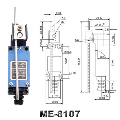 Vodootporni CNC trenutni granični prekidač ME 8108 8111 8122 9101 5A/220V rotirajući valjkasti poluga zatvorena granični prekidač industrijskog stroja