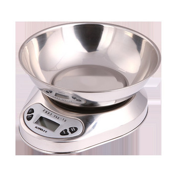 Качествени кухненски везни от неръждаема стомана Прецизна електронна везна Сребро за печене Домакински инструменти за готвене 5KG * 1g Бестселъри
