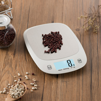 5 кг Електронна кухненска везна Кухненска цифрова везна за храна Инструменти за измерване на готвене Мярка за теглене от неръждаема стомана Домакинска везна