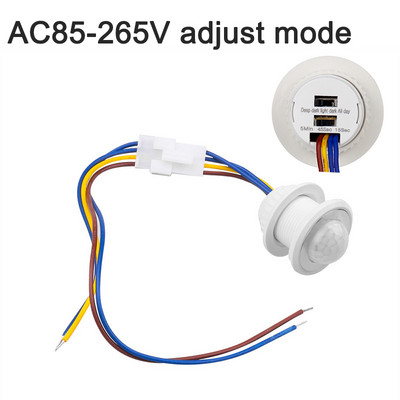 DC5V 12V 24V PIR liikumisanduri valguslüliti 220V 110V viivitus/režiimi reguleerimine infrapuna Inimkeha liikumisanduri automaatjuhtimine