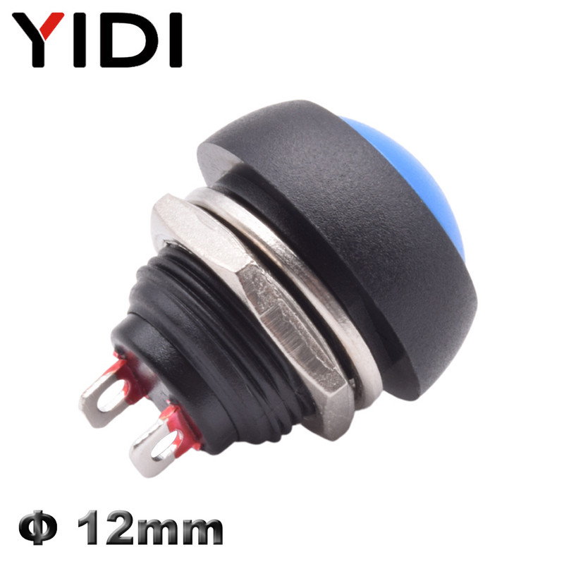 5/10 komada PBS 33B Mini Samll Plastična tipka Okrugla glava UKLJUČENO ISKLJUČENO Trenutni prekidač 2 Pin 12 mm Vodootporan Power Reset Bez zaključavanja