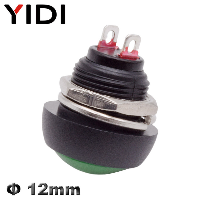 5/10 komada PBS 33B Mini Samll Plastična tipka Okrugla glava UKLJUČENO ISKLJUČENO Trenutni prekidač 2 Pin 12 mm Vodootporan Power Reset Bez zaključavanja