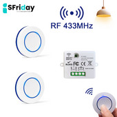 IsFriday 433MHz bežični daljinski upravljač Prekidač svjetla 10A Relejni kontroler Mini okrugli gumb Zidni prekidač za LED rasvjetu