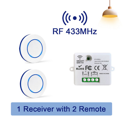 IsFriday 433MHz bežični daljinski upravljač Prekidač svjetla 10A Relejni kontroler Mini okrugli gumb Zidni prekidač za LED rasvjetu