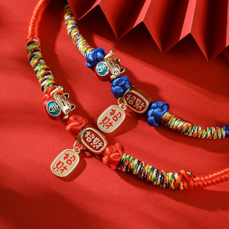 Ukrasna ogrlica za mačke za kućne ljubimce Ručno tkana ogrlica u kineskom stilu Ukrasi za mačke Pribor za mačke Potrepštine za mačiće