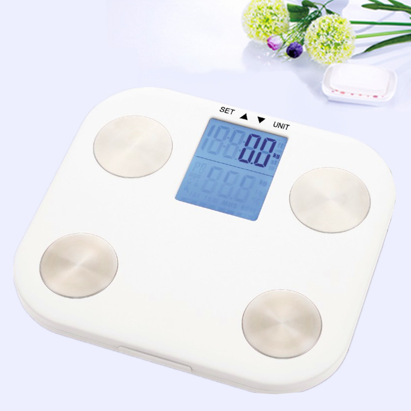 Vruća digitalna vaga za tjelesnu težinu Kupaonska vaga Elektronska podna vaga Veliki HD LCD zaslon Vaga za tjelesnu masnoću 7 Poklon