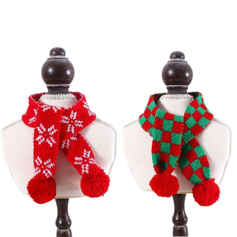 Topli rubac za kućne ljubimce Jednostavan modni pleteni vuneni šal Kreativna karirana odjeća za mačke s pahuljama za pse