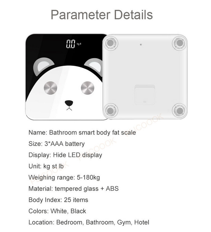 Hot Smart Floor kaal Vannitoas Keharasva kaalu kaal Avaleht KMI kaalumine mi kaal Digitaalne kaalukaal Kaal Humain Panda kingitus