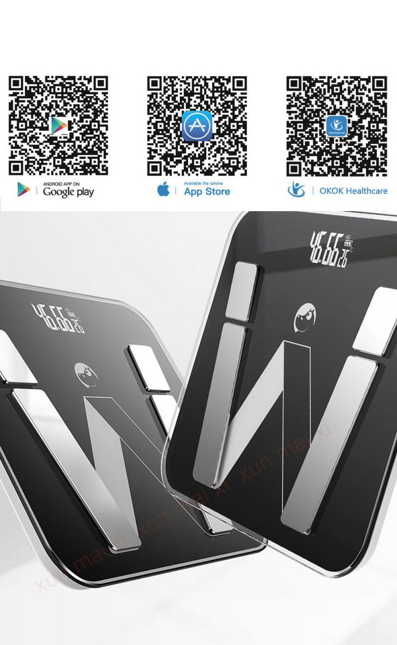 USB elektrooniline nutikas kaal Vannitoa keharasvakaal Bascula Digital Peso Corporal Digital Mi põrandakaalud Bluetooth