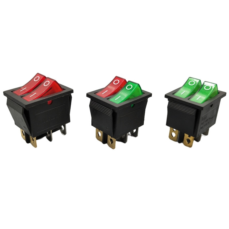 1 TK KCD8 6PIN 16A 250V 20A 125V topeltvalgusti klahvlüliti veekindel SISSE-VÄLJA KCD6 paadi toitelüliti