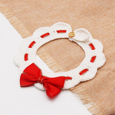 Lemmikloomatarbed Käsitsi kudumine Heegeldatud rinnatükk koer kassivill sülg kootud sall kaelarihm lemmiklooma armas sall mitut stiili Lemmikloomatarvikud