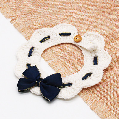 Lemmikloomatarbed Käsitsi kudumine Heegeldatud rinnatükk koer kassivill sülg kootud sall kaelarihm lemmiklooma armas sall mitut stiili Lemmikloomatarvikud