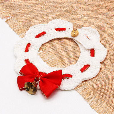 Lemmikloomatarbed Käsitsi kudumine Heegeldatud rinnatükk koer kassivill sülg kootud sall kaelarihm lemmiklooma armas sall mitut stiili Lemmikloomatarvikud