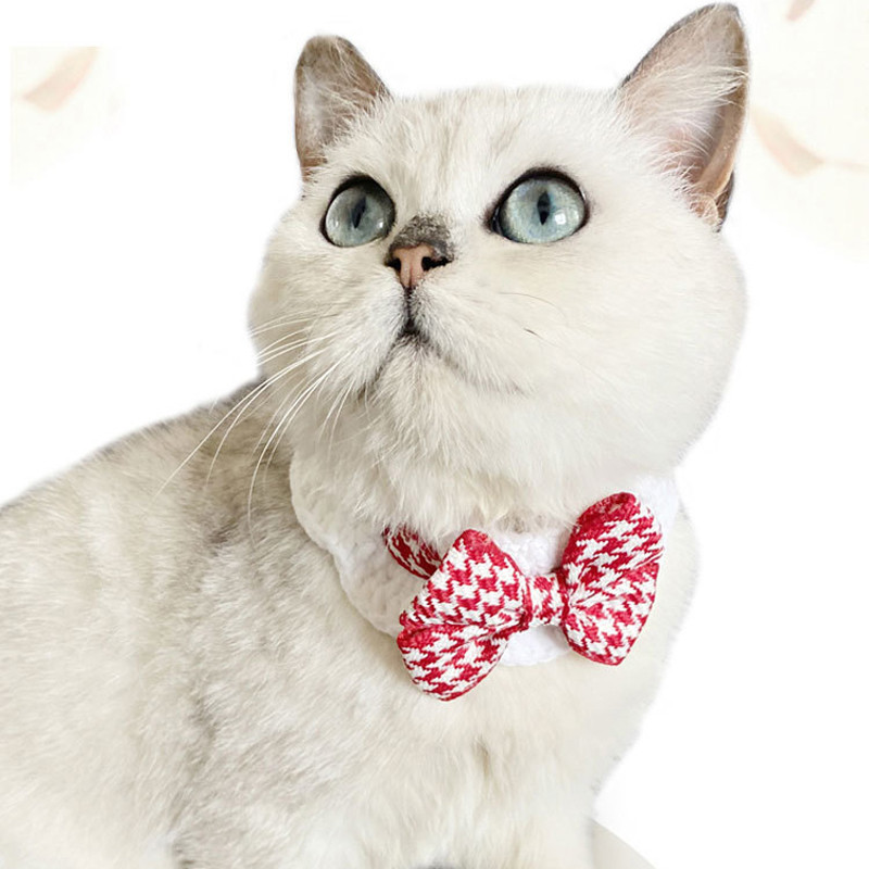 Lemmikloomatarbed Käsitsi kudumine Heegeldatud rinnatükk koer kassivill sülg kootud sall kaelarihm lemmiklooma armas sall mitut stiili Lemmikloomatarvikud