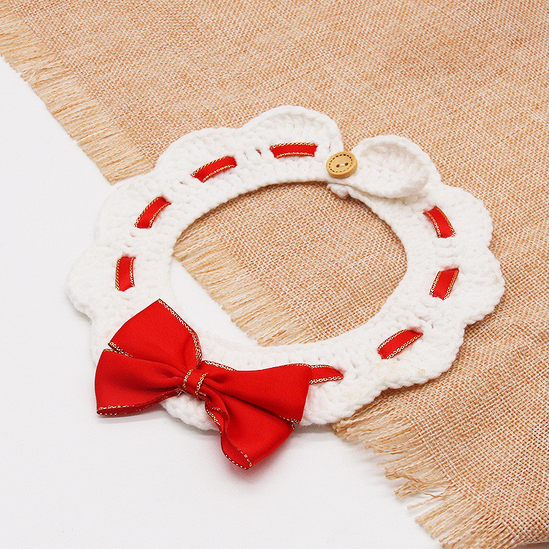 Lemmikloomatarbed Käsitsi kudumine Heegeldatud rinnatükk koer kassivill sülg kootud sall kaelarihm lemmiklooma armas sall mitut stiili Lemmikloomatarvikud