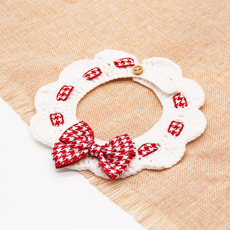 Lemmikloomatarbed Käsitsi kudumine Heegeldatud rinnatükk koer kassivill sülg kootud sall kaelarihm lemmiklooma armas sall mitut stiili Lemmikloomatarvikud