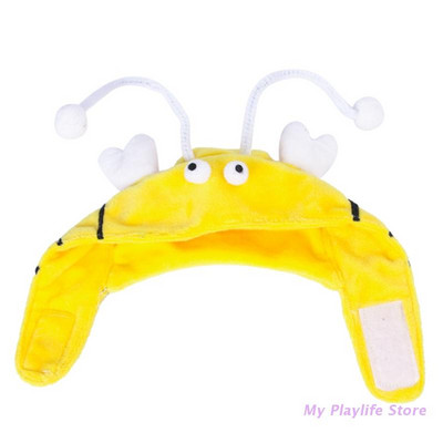Mājdzīvnieku kostīms jauks multfilmas Monster Bee formas plīša cepure ballītes Cosplay kleitas aksesuāri kaķiem un maza izmēra suņiem