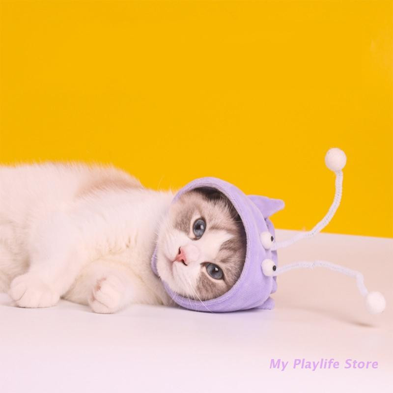 Mājdzīvnieku kostīms jauks multfilmas Monster Bee formas plīša cepure ballītes Cosplay kleitas aksesuāri kaķiem un maza izmēra suņiem