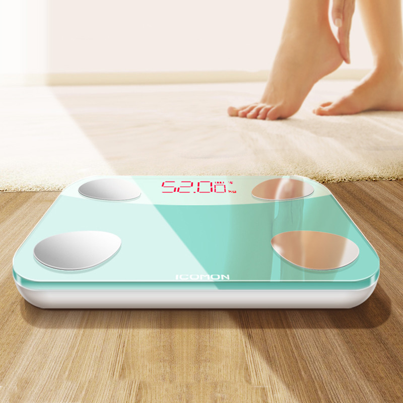 Karstie mini elektroniskie grīdas svari ķermenim, cilvēka vannas istabai, ķermeņa svaram, digitālie viedā weegschaal ios 9.0 Android 4.4, zili rozā