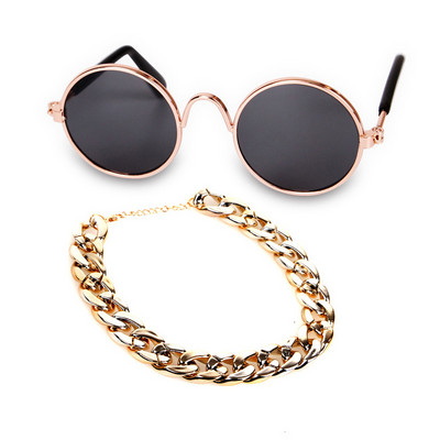 Lemmiklooma koera kassi aksessuaarid päikeseprillid kaelakee komplekt koerale kassi silmade kandmiseks koera päikeseprillid fotod rekvisiidid tarvikud lemmikloomatarbed D5067