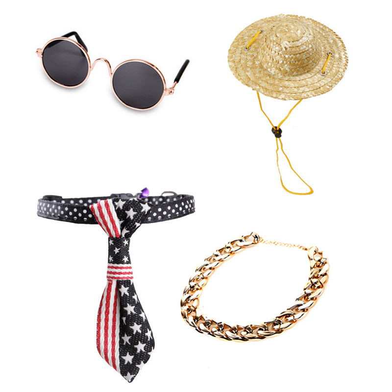 Lemmiklooma koera kassi aksessuaarid päikeseprillid kaelakee komplekt koerale kassi silmade kandmiseks koera päikeseprillid fotod rekvisiidid tarvikud lemmikloomatarbed D5067