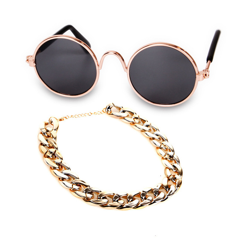 Lemmiklooma koera kassi aksessuaarid päikeseprillid kaelakee komplekt koerale kassi silmade kandmiseks koera päikeseprillid fotod rekvisiidid tarvikud lemmikloomatarbed D5067