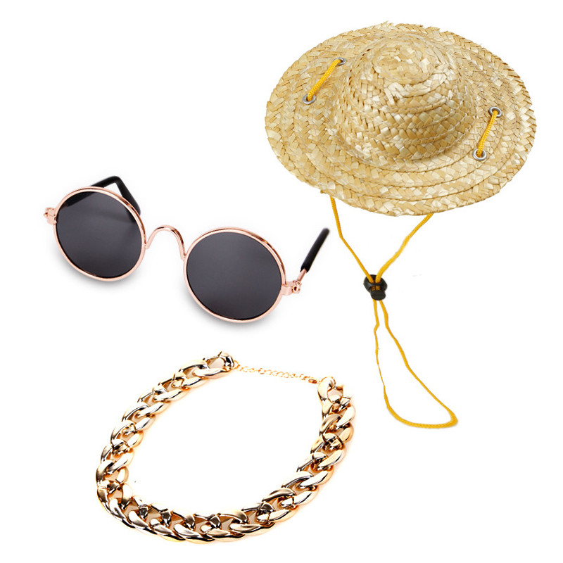 Lemmiklooma koera kassi aksessuaarid päikeseprillid kaelakee komplekt koerale kassi silmade kandmiseks koera päikeseprillid fotod rekvisiidid tarvikud lemmikloomatarbed D5067