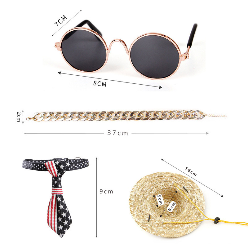 Lemmiklooma koera kassi aksessuaarid päikeseprillid kaelakee komplekt koerale kassi silmade kandmiseks koera päikeseprillid fotod rekvisiidid tarvikud lemmikloomatarbed D5067