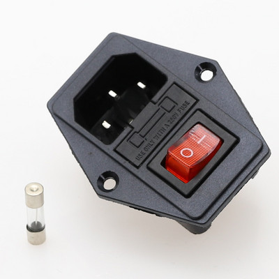 1 set 10A 250V utikač modula ulaznog modula Preklopni prekidač Muška utičnica 3 pina IEC320 C14 prekidač + osigurač Novo